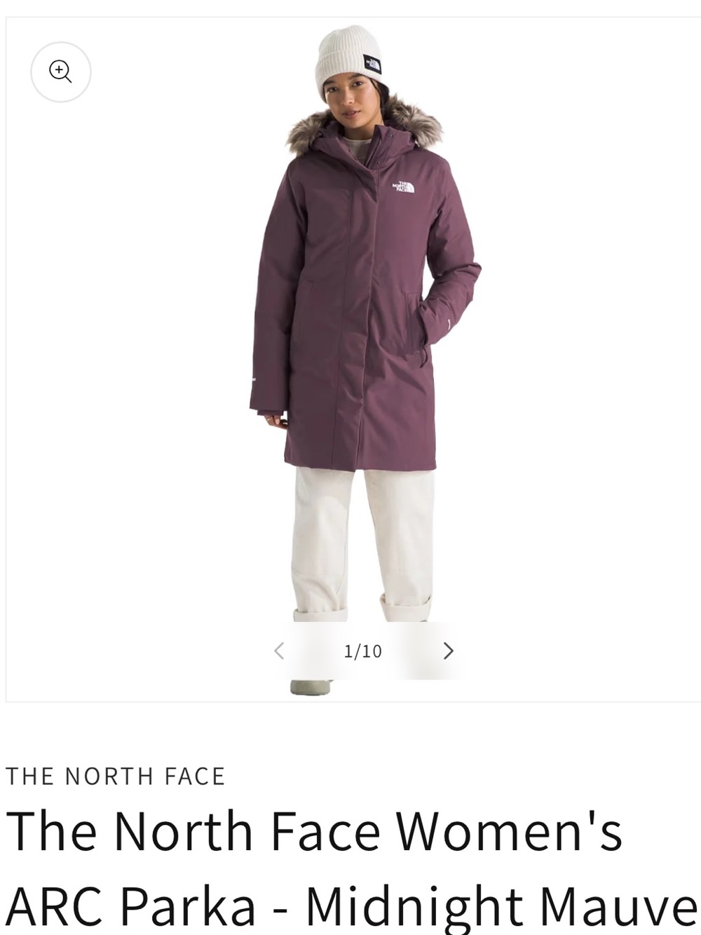 The North Face Women's Parka in Mauve with Faux-Fur Hood